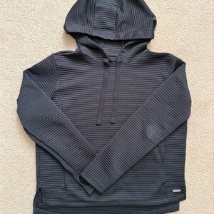 Black Ribbed Hoodie with Dri-More Tech